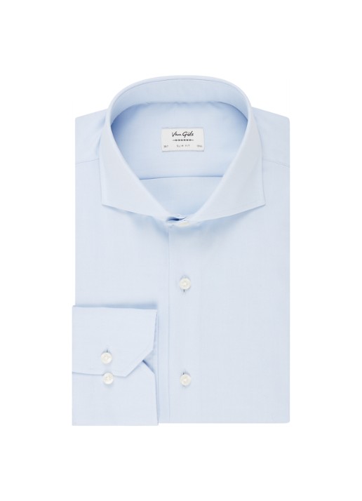 Van Gils Extreme slim fit overhemd met stretch - voorkant lichtblauw
