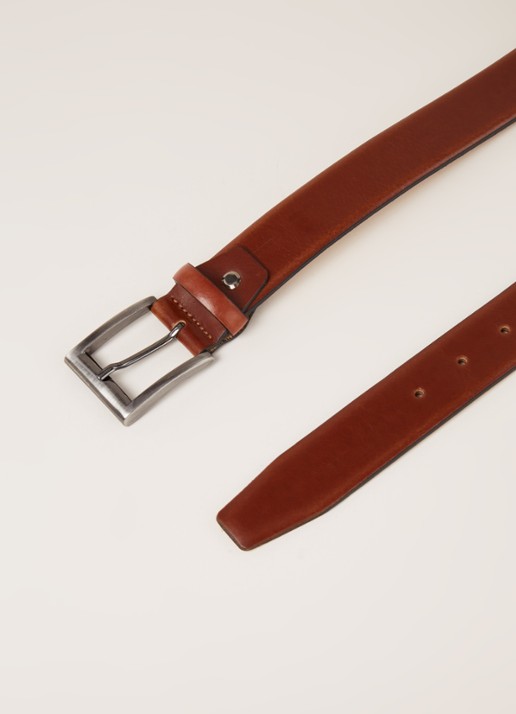 Van Gils Rhett riem van leer - detail cognac