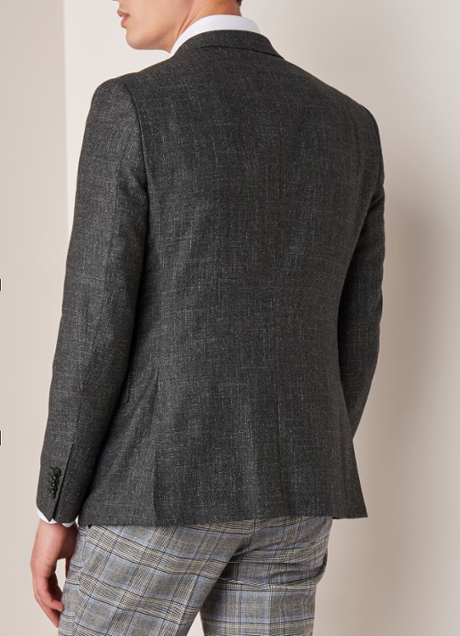 Van Gils Zayn slim fit colbert in gemêleerde wolblend - achterkant groen