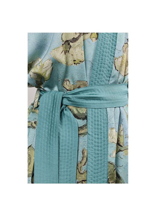 Van Gogh Museum Almond Blossom kimono met bloemenprint - detail 5 blauw