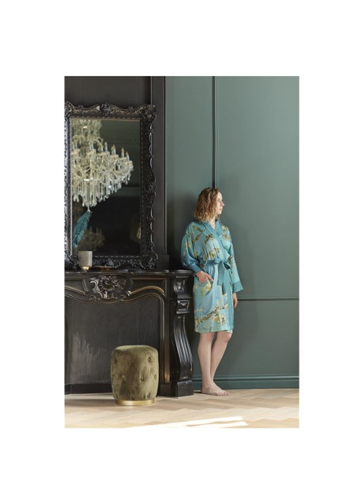 Van Gogh Museum Almond Blossom kimono met bloemenprint - voorkant 3 blauw