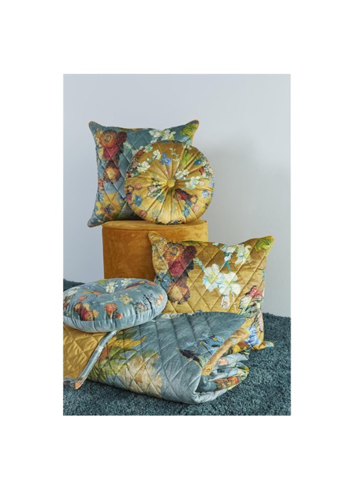 Van Gogh Museum Carré Fleuri sierkussen 50 x 50 cm - voorkant 2 goud