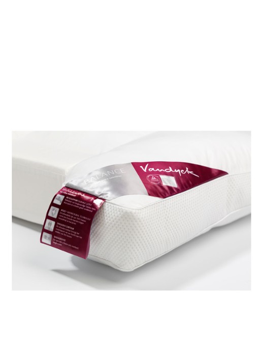 Vandyck Balance stevig hoofdkussen met neksteun 60 x 70 cm - detail 2 wit