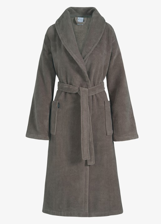 Vandyck Beaumont badjas in uni - unisex - voorkant 3 taupe