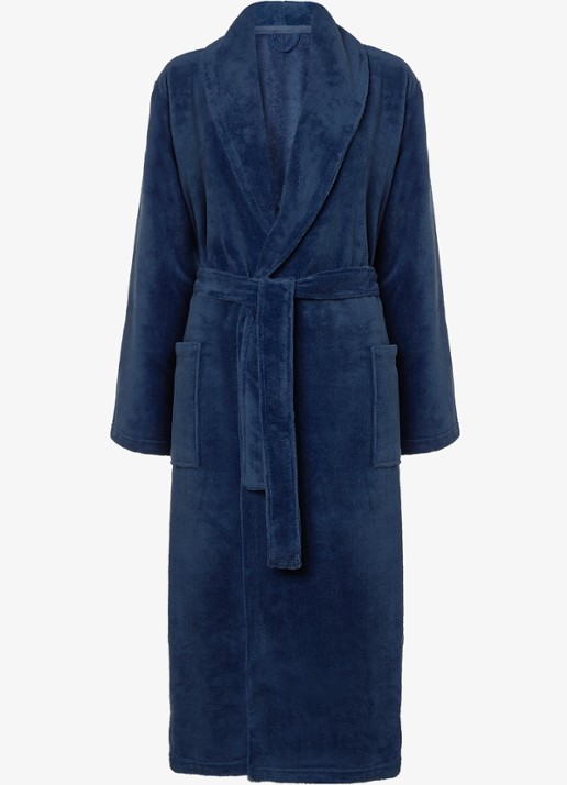Vandyck Beaumont badjas in uni - unisex - voorkant 3 donkerblauw