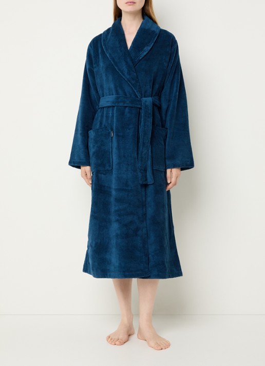 Vandyck Beaumont badjas in uni - unisex - voorkant 5 donkerblauw