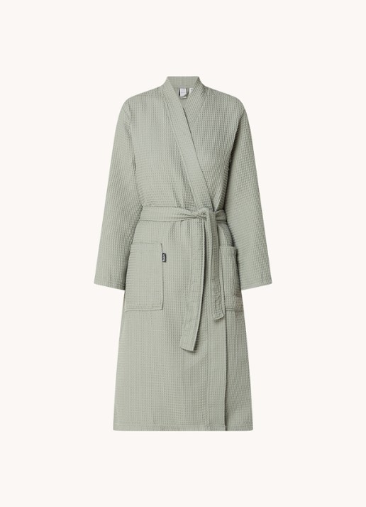 Vandyck Biarritz badjas met structuur - unisex - voorkant olijfgroen