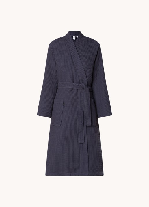 Vandyck Biarritz badjas met structuur - unisex - voorkant blauw