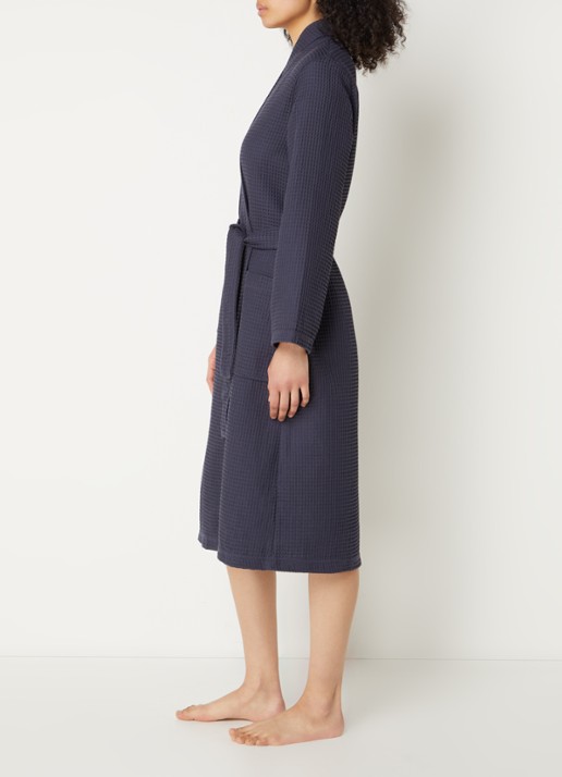 Vandyck Biarritz badjas met structuur - unisex - voorkant 2 blauw
