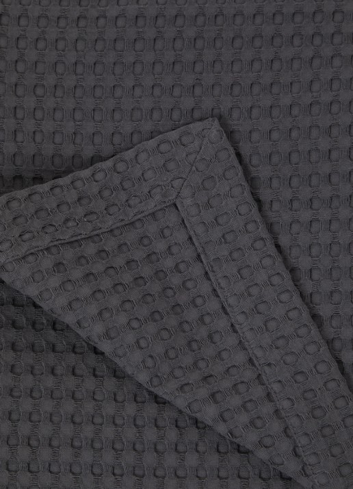 Vandyck Home 71 plaid met wafelstructuur - detail 2 zwart
