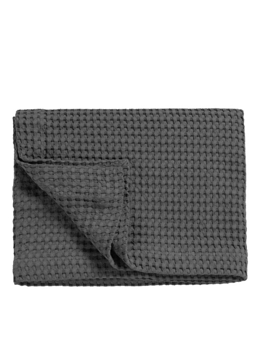 Vandyck Home 71 plaid met wafelstructuur - voorkant zwart