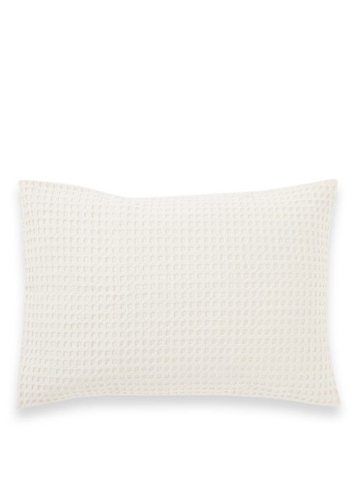 Vandyck Home 71 plaid met wafelstructuur - voorkant 6 gebroken wit