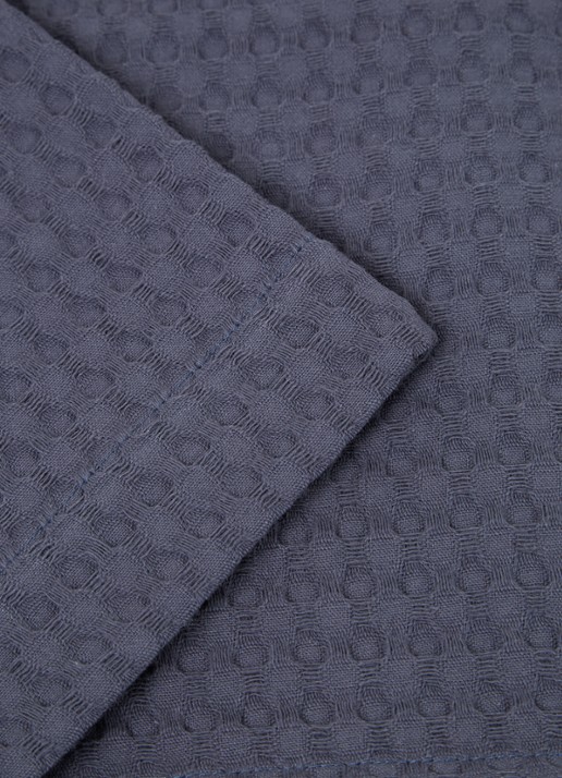 Vandyck Home 71 plaid met wafelstructuur - detail blauw