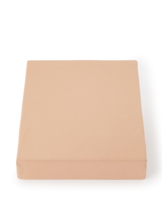 Vandyck Jersey Supreme hoeslaken van katoenjersey, hoekhoogte 30 cm - voorkant camel