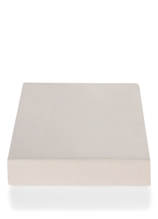 Vandyck Jersey Supreme topper hoeslaken van katoensatijn, hoekhoogte 15 cm - voorkant naturel