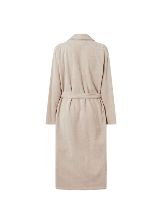 Vandyck Prestige badjas van katoenvelours - achterkant beige