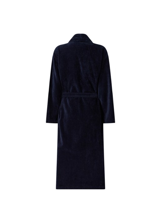 Vandyck Prestige badjas van katoenvelours - achterkant 4 donkerblauw