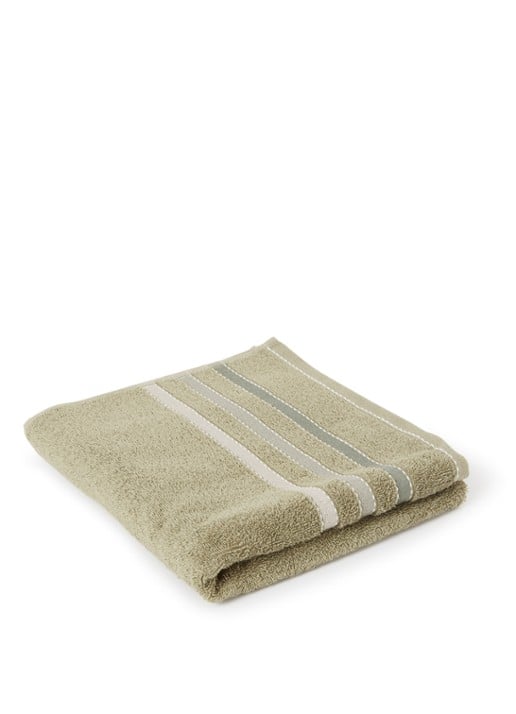 Vandyck Prestige Lines badhanddoek - 50 gr/m2 - 60 x 110 cm - voorkant 2 legergroen