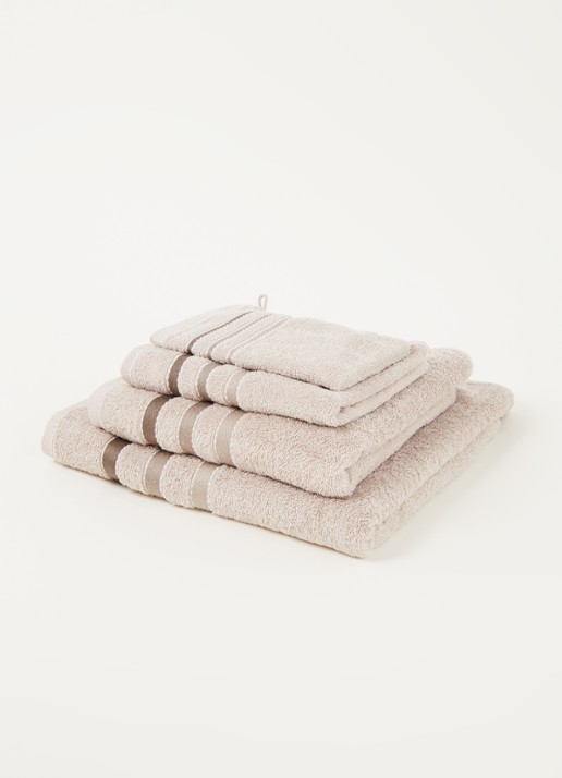 Vandyck Prestige Lines badhanddoek - 500 gr/m2 - 60 x 110 cm  - voorkant 3 zand