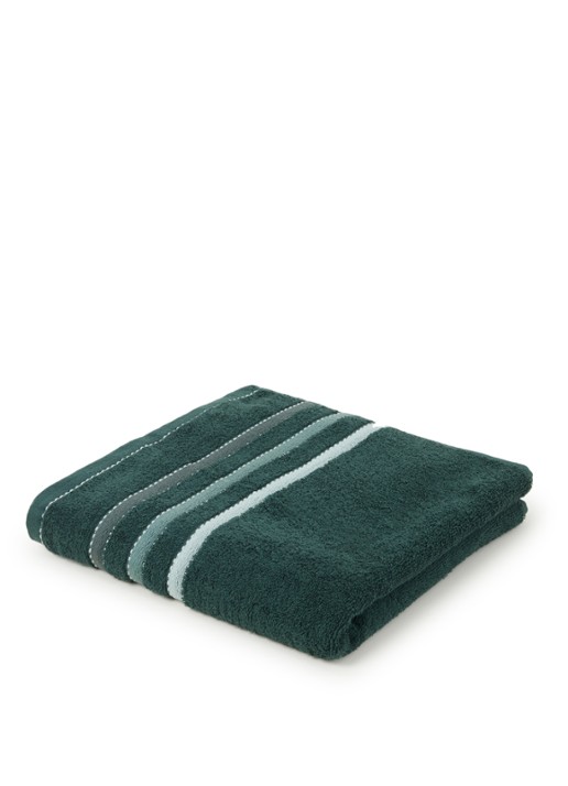 Vandyck Prestige Lines badhanddoek - 500 gr/m2 - 60 x 110 cm  - voorkant flessengroen