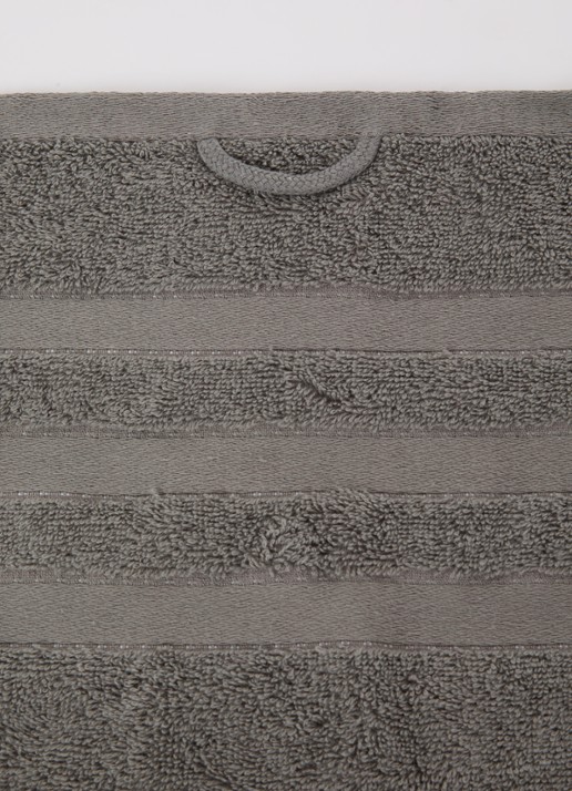 Vandyck Prestige Lines badhanddoek - 500 gr/m2 - 60 x 110 cm - detail grijs