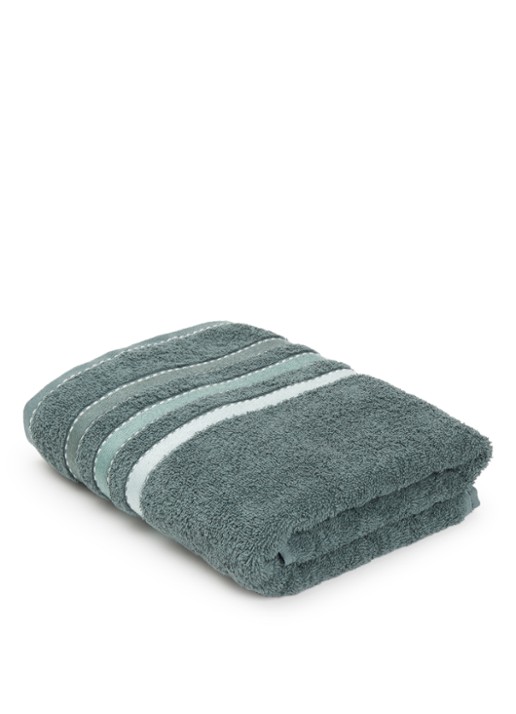 Vandyck Prestige Lines badhanddoek - 500 gr/m2 - voorkant 2 olijfgroen