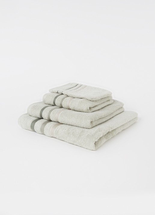 Vandyck Prestige Lines badlaken - 500 gr/m2 - 70 x 140 cm - voorkant 3 lichtgroen