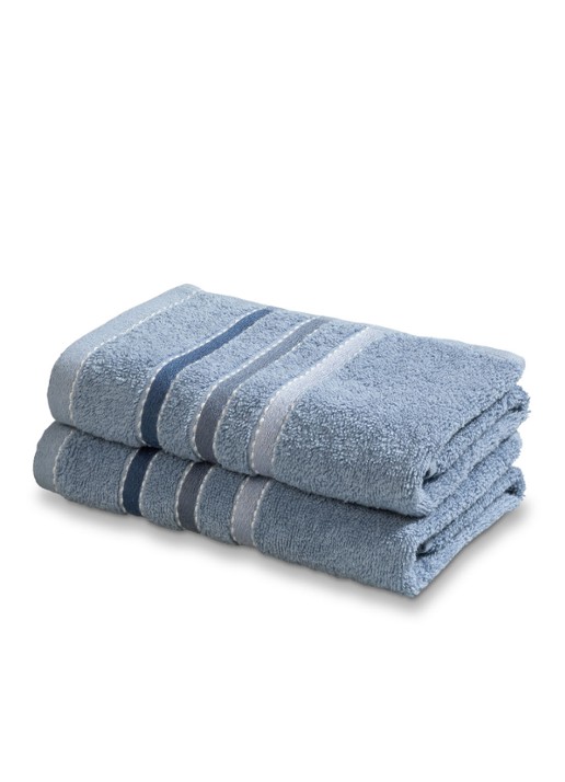 Vandyck Prestige Lines gastendoek - 500 gr/m2 - 40 x 60 cm - detail 2 blauw