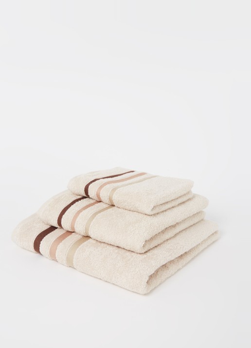 Vandyck Prestige Lines gastendoek - 500 gr/m2 - 40 x 60 cm - voorkant 2 gebroken wit