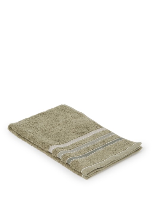 Vandyck Prestige Lines gastendoek - 500 gr/m2 - 40 x 60 cm - voorkant olijfgroen