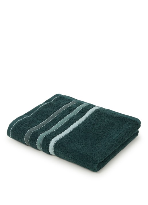 Vandyck Prestige Lines gastendoek - 500gr/m2 - 40 x 60 cm  - voorkant flessengroen