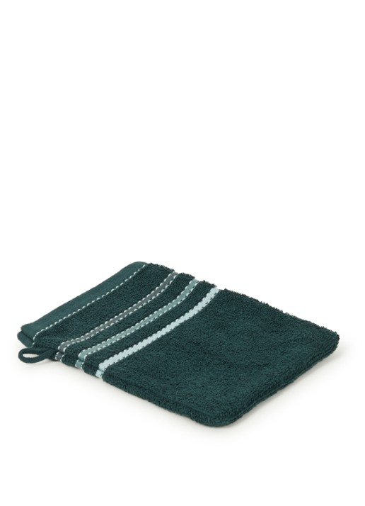 Vandyck Prestige Lines washand - 500 gr/m2 - 16 x 21 cm  - voorkant flessengroen