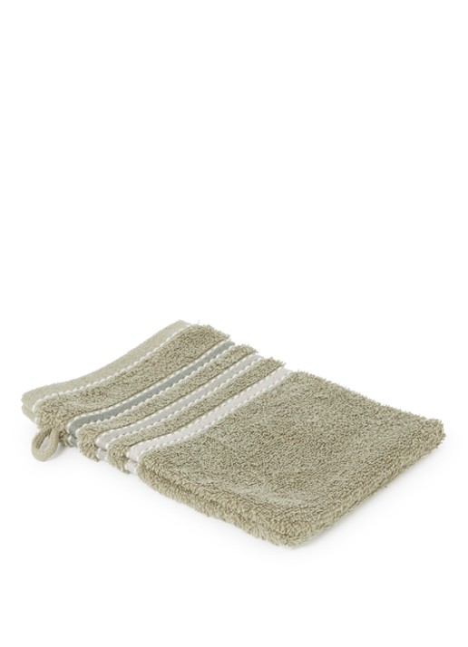 Vandyck Prestige Lines washand - 500 gr/m2 - 16 x 21 cm - voorkant 2 olijfgroen