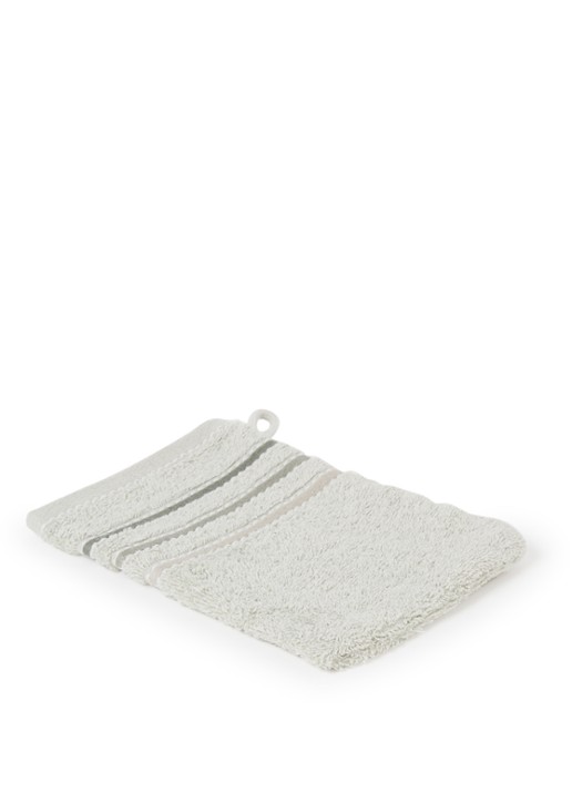 Vandyck Prestige Lines washand - 500 gr/m2 - 16 x 21 cm - voorkant lichtgrijs