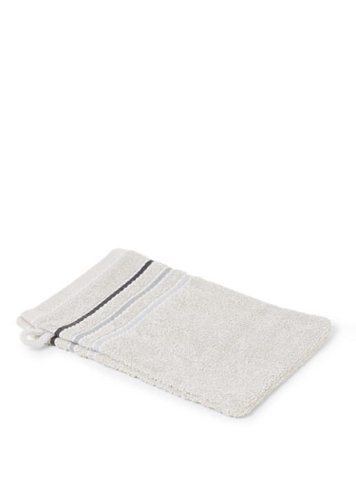 Vandyck Prestige Lines washand - 500 gr/m2 - 60 x 22 cm - voorkant 2 lichtgrijs