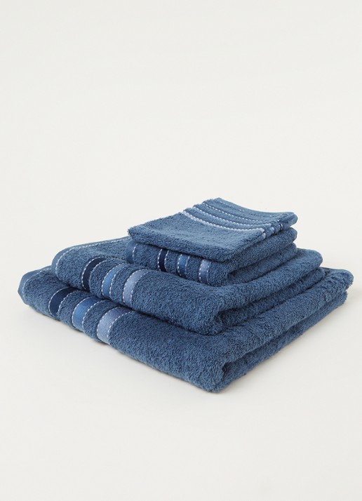 Vandyck Prestige Lines washand - 500 gr/m2 - 60 x 22 cm - voorkant 2 indigo