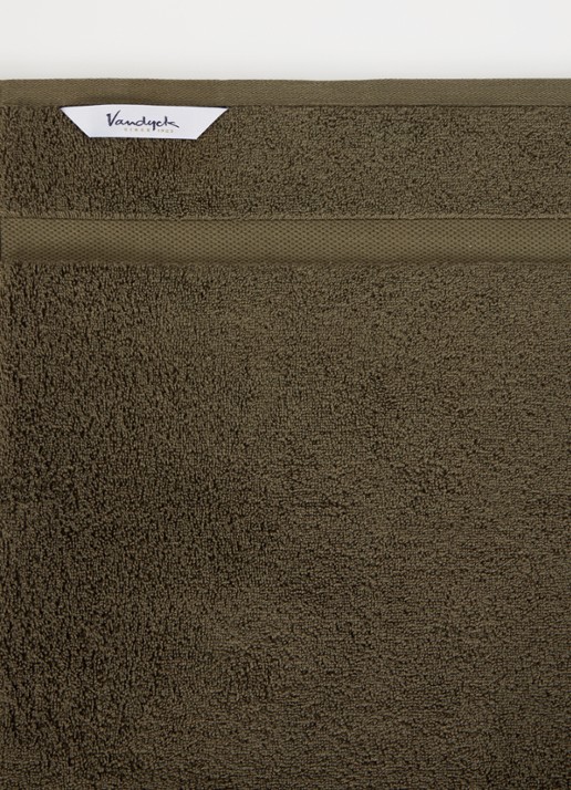 Vandyck Ranger badhanddoek - 650 gr/m2 - 55 x 100 cm - detail legergroen