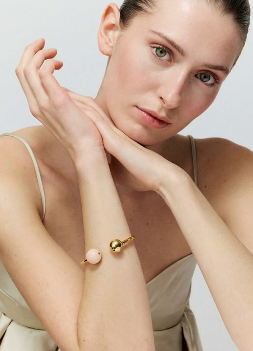 Vanessa Baroni Beads bangle - voorkant 3 peach sorbet