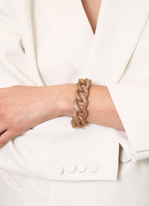 Vanessa Baroni Flat Chain armband - voorkant 2 geel
