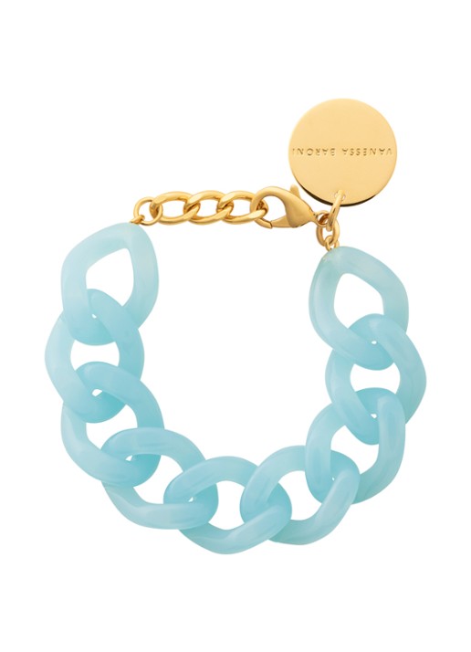 Vanessa Baroni Flat Chain armband - voorkant 2 opaline blue
