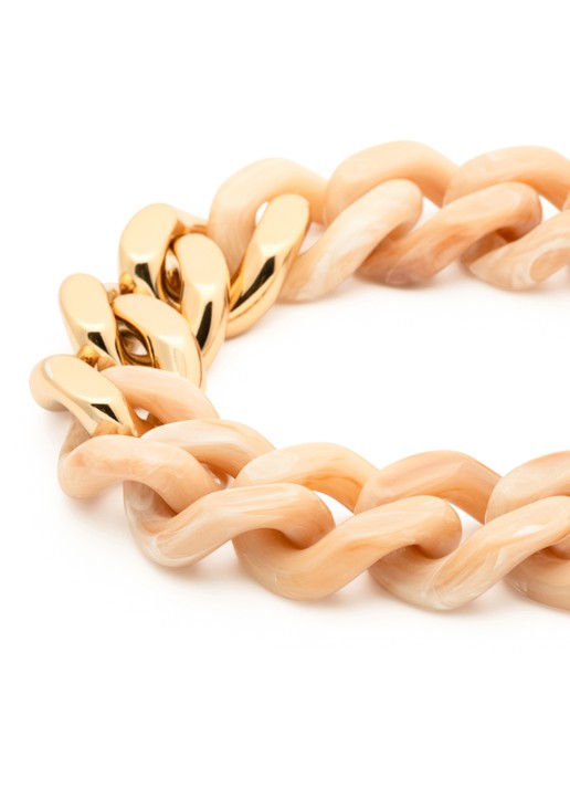 Vanessa Baroni Flat Chain schakelketting  - detail creme brulee marble