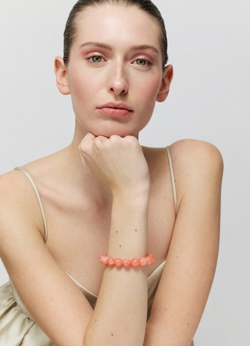 Vanessa Baroni Mini Beads armband - voorkant 3 watermelon marble