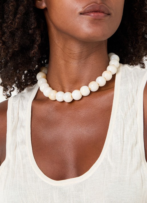 Vanessa Baroni Small Beads kralenketting - voorkant 2 pearl marble