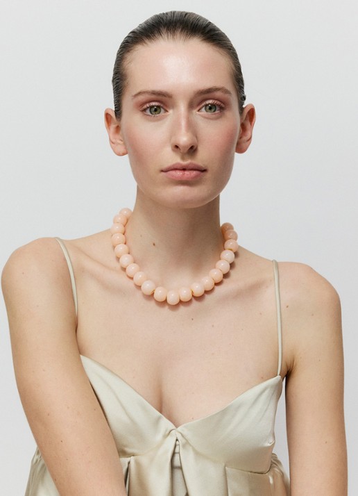 Vanessa Baroni Small Beads kralenketting - voorkant 4 peach sorbet