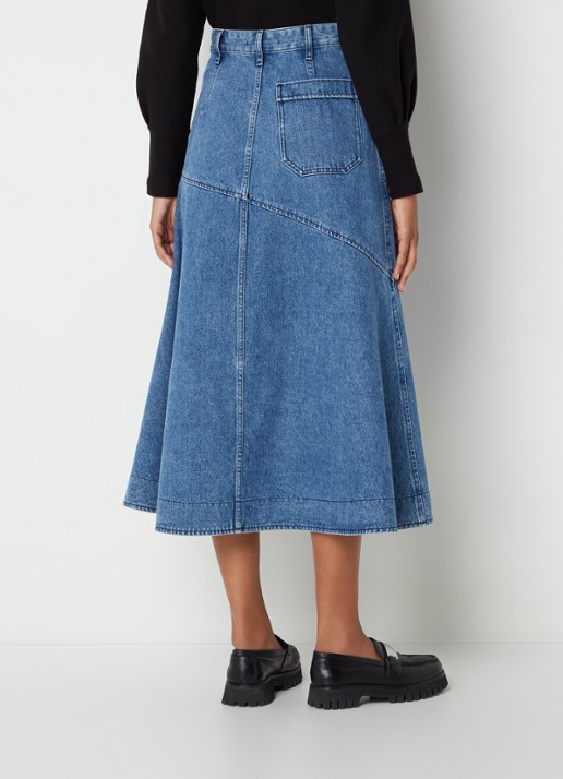 Vanilia Maxi rok van denim - achterkant 4 indigo