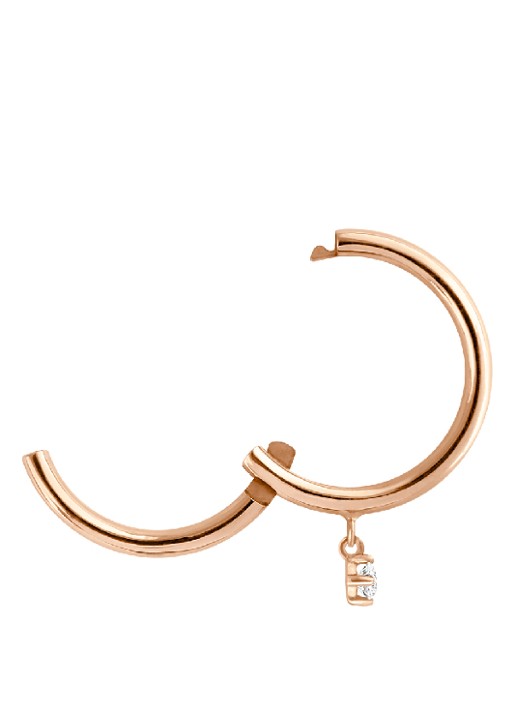 Vanrycke Enkele oorring van 18 karaat roségoud met diamant - detail 4 roségoud