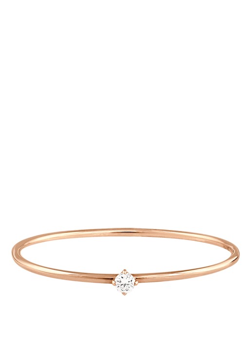Vanrycke Ring van 18 karaat roségoud met diamant - voorkant 2 roségoud