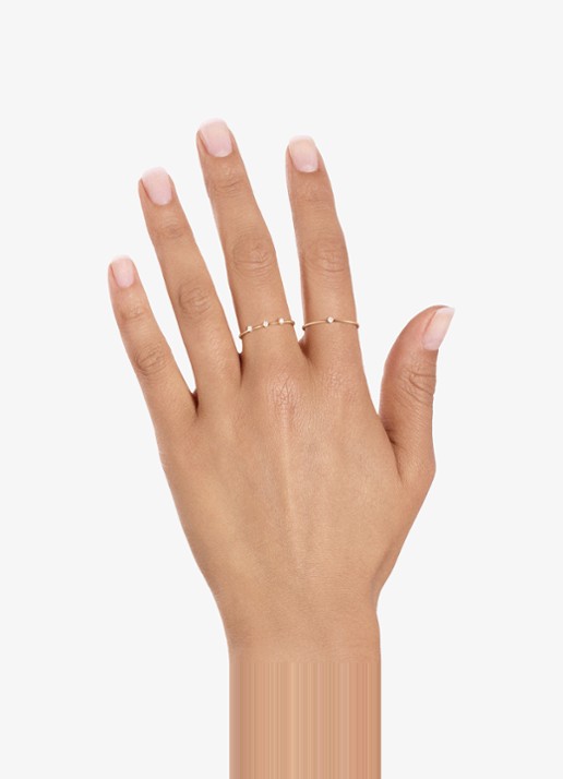 Vanrycke Ring van 18 karaat roségoud met diamant - voorkant 3 roségoud