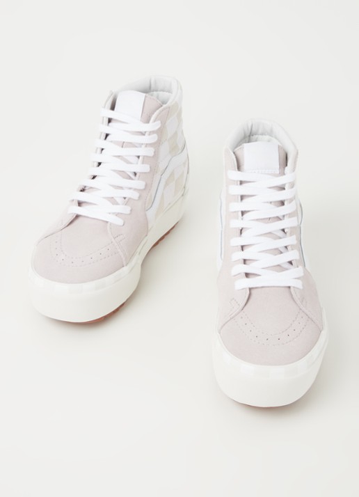 VANS Checkerboard SK8-Hi Stacked sneaker van suède - detail 2 oudroze