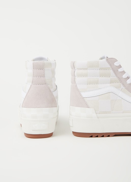 VANS Checkerboard SK8-Hi Stacked sneaker van suède - detail 3 oudroze